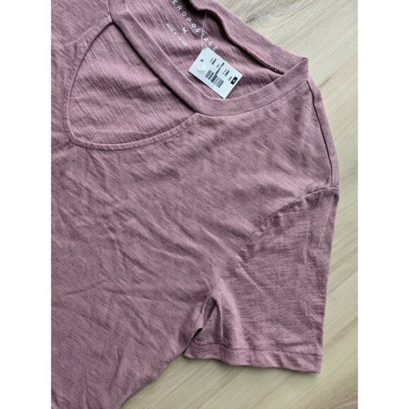 Aeropostale Choker Oversized Crop Tee Pink Womens Medium - Picture 6 of 12